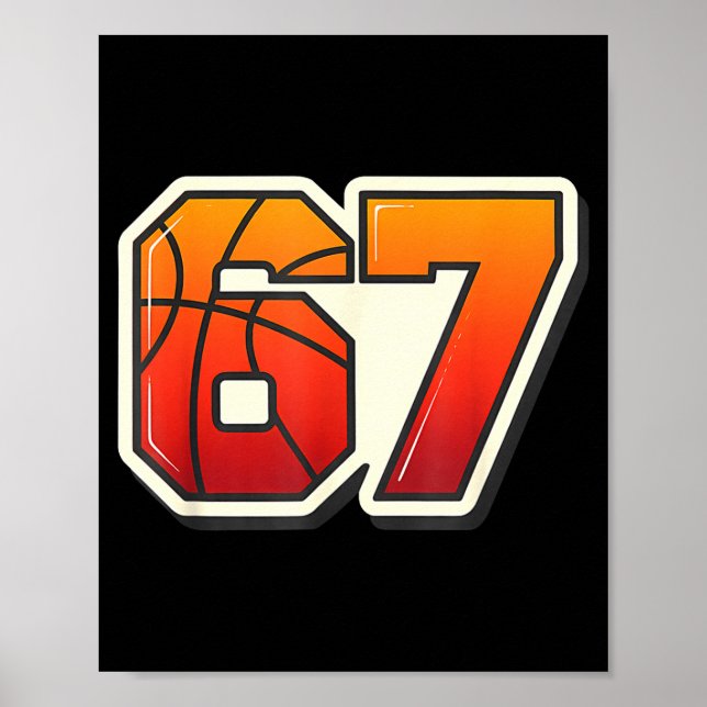 Funny 67 Meme Basketball Ice Cream Drip Six Seven  Poster (Framsidan)