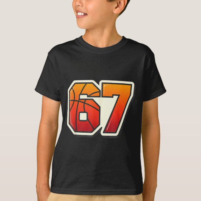 Funny 67 Meme Basketball Ice Cream Drip Six Seven  T Shirt (Framsida)