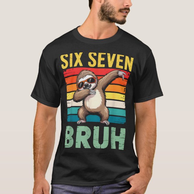 Funny 67 Meme Boys Kids 6 7 Dabbing Six Seven Bruh T Shirt (Framsida)