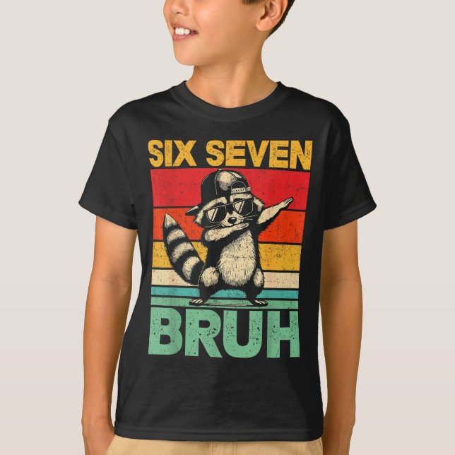 Funny 67 Meme Boys Kids 6 7 Dabbing Six Seven Bruh T Shirt (Framsida)