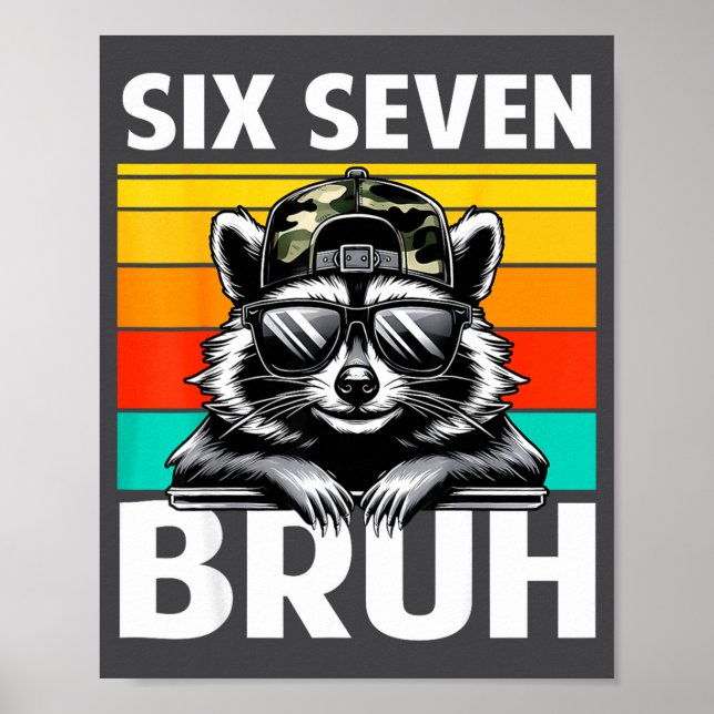 Funny 67 Meme Boys Kids Camo Hat Six Seven Bruh Ra Poster (Framsidan)