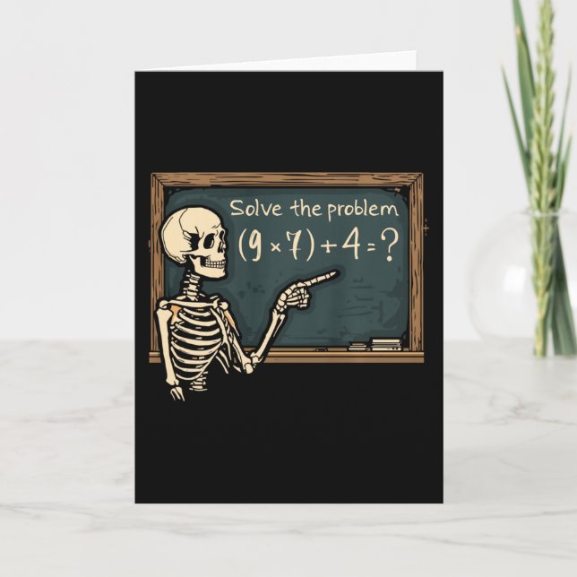 Funny 67 Meme Brainrot Joke Halloween Skeleton Mat Kort (Framsida)