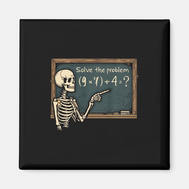Funny 67 Meme Brainrot Joke Halloween Skeleton Mat Magnet (Framsidan)