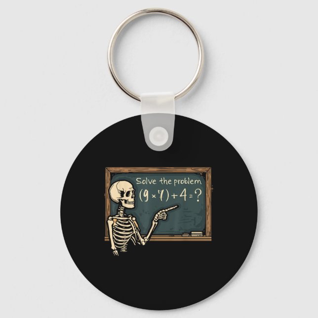 Funny 67 Meme Brainrot Joke Halloween Skeleton Mat Nyckelring (Framsida)