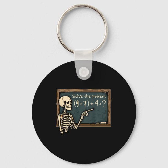 Funny 67 Meme Brainrot Joke Halloween Skeleton Mat Nyckelring (Framsida)