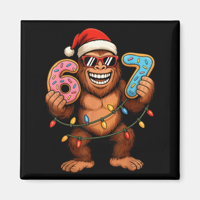 Funny 67 Meme Christmas Bigfoot For Kids Teens  Magnet (Framsidan)
