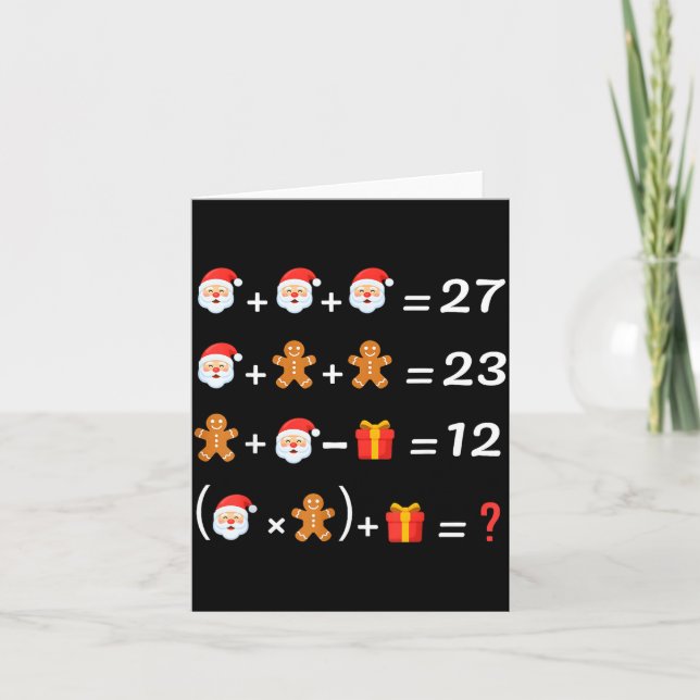Funny 67 Meme Christmas Math Teacher Santa Six Sev Kort (Framsida)
