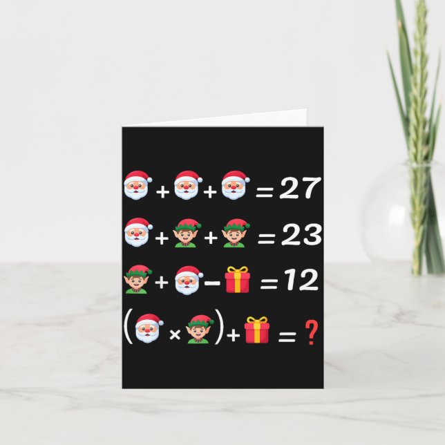 Funny 67 Meme Christmas Math Teacher Santa Six Sev Kort (Framsida)