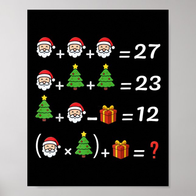 Funny 67 Meme Christmas Math Teacher Santa Six Sev Poster (Framsidan)