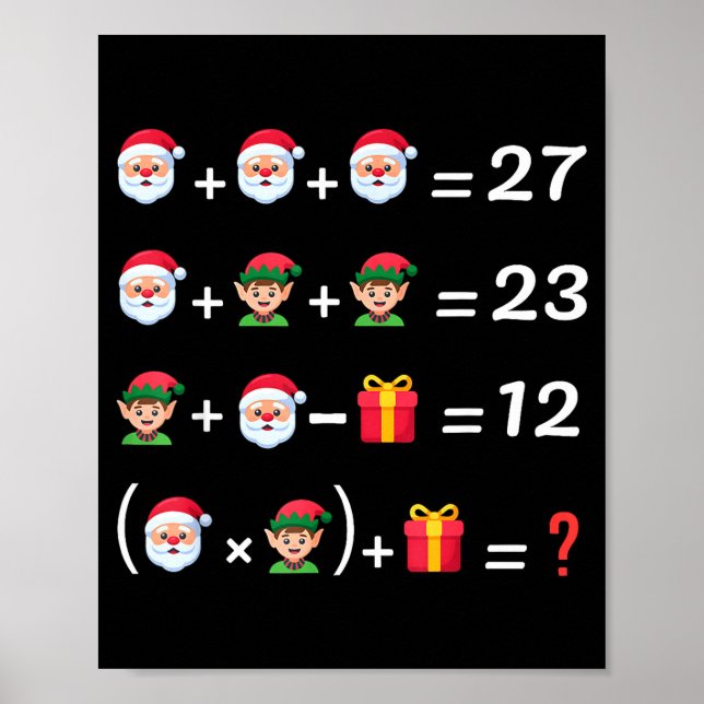 Funny 67 Meme Christmas Math Teacher Santa Six Sev Poster (Framsidan)