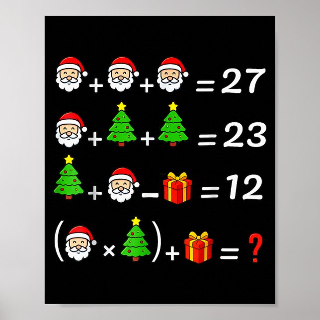 Funny 67 Meme Christmas Math Teacher Santa Six Sev Poster (Framsidan)