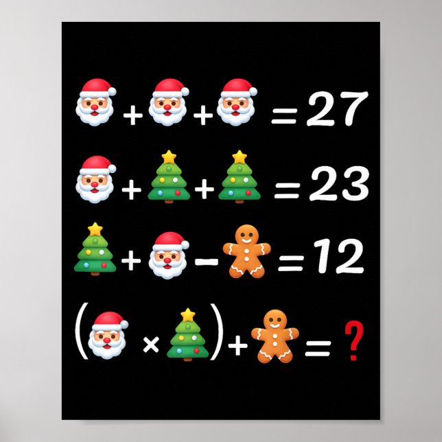 Funny 67 Meme Christmas Math Teacher Santa Six Sev Poster (Framsidan)