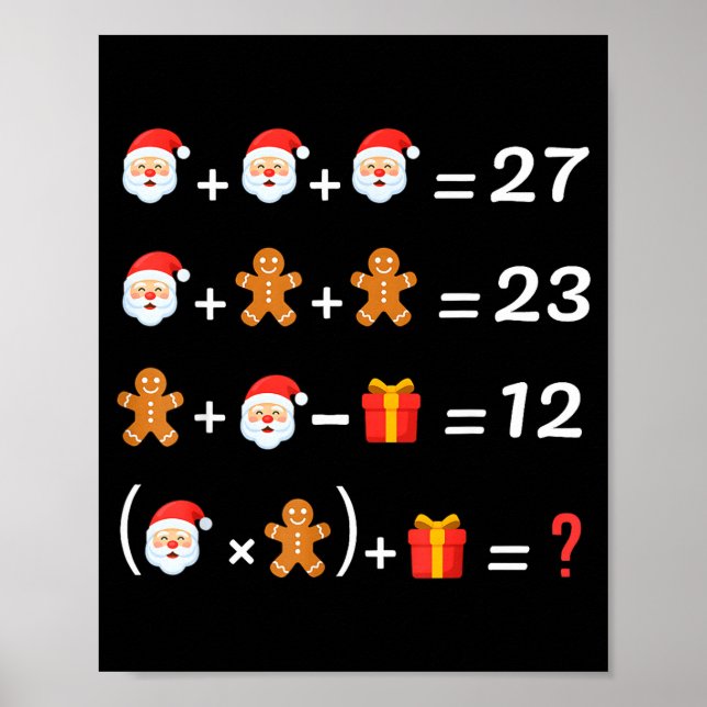 Funny 67 Meme Christmas Math Teacher Santa Six Sev Poster (Framsidan)