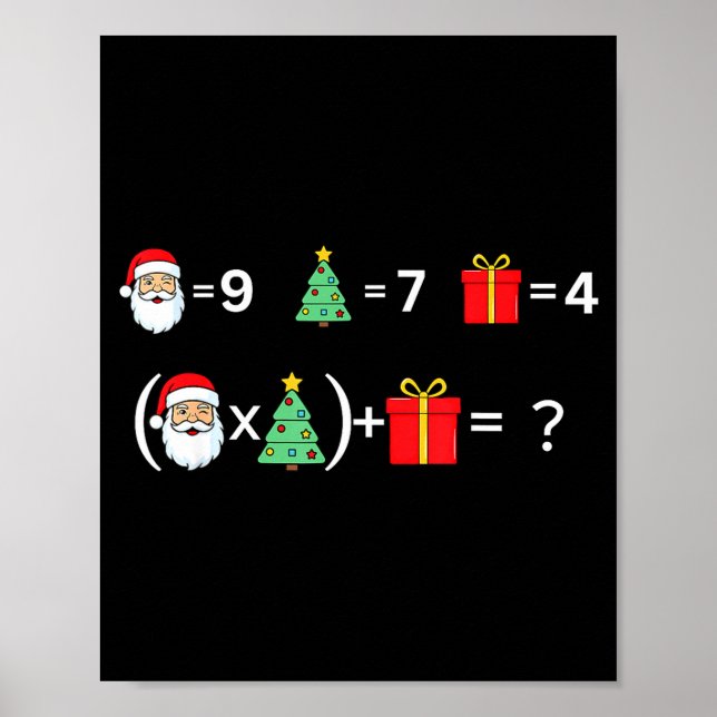 Funny 67 Meme Christmas Math Teacher Santa Six Sev Poster (Framsidan)