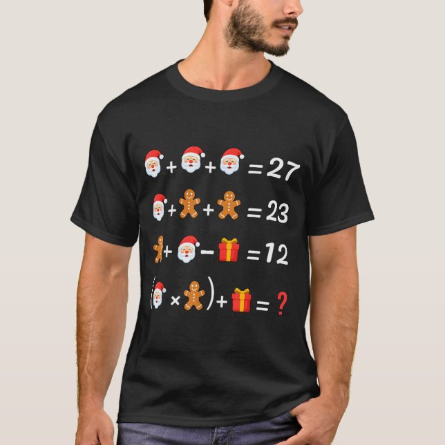 Funny 67 Meme Christmas Math Teacher Santa Six Sev T Shirt (Framsida)