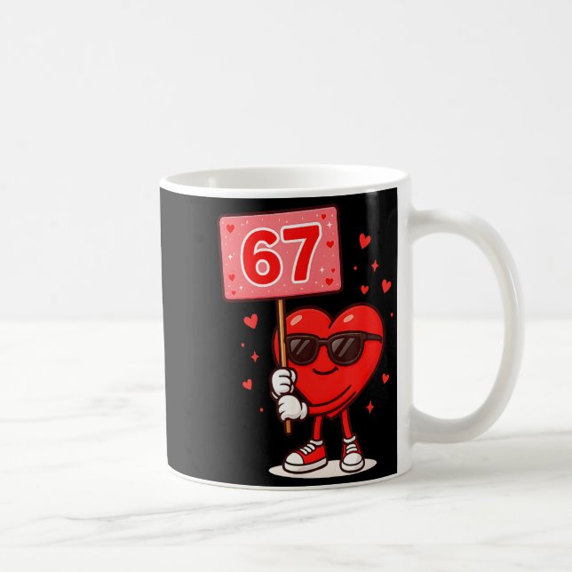 Funny 67 Meme Cute Valentine Six Seven Love Humor  Kaffemugg (Höger)