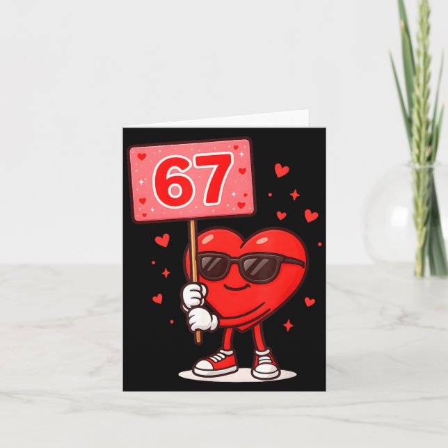 Funny 67 Meme Cute Valentine Six Seven Love Humor  Kort (Framsida)