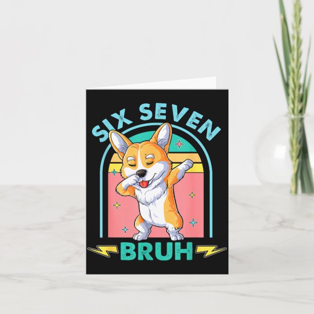 Funny 67 Meme Dog Six Seven Bruh Kids Boys Tee  Kort (Framsida)