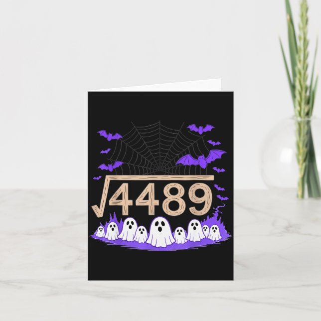 Funny 67 Meme Math Teacher 6 7 Halloween Square Ro Kort (Framsida)