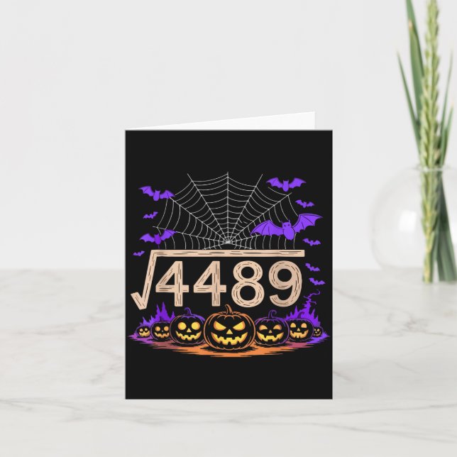 Funny 67 Meme Math Teacher 6 7 Halloween Square Ro Kort (Framsida)