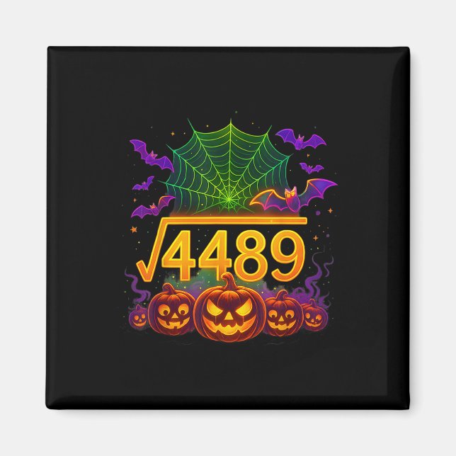 Funny 67 Meme Math Teacher 6 7 Halloween Square Ro Magnet (Framsidan)