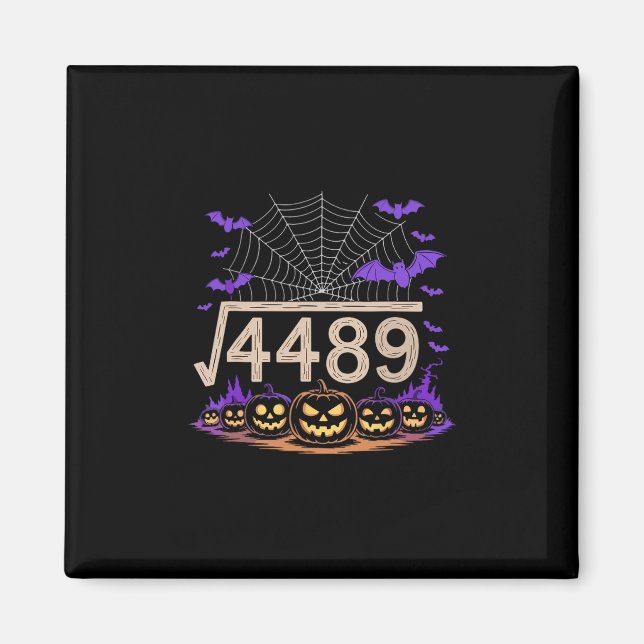 Funny 67 Meme Math Teacher 6 7 Halloween Square Ro Magnet (Framsidan)