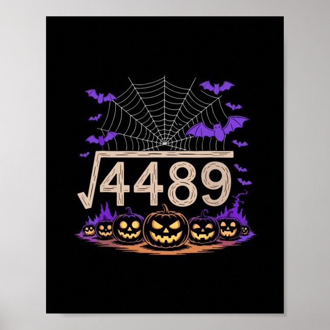 Funny 67 Meme Math Teacher 6 7 Halloween Square Ro Poster (Framsidan)