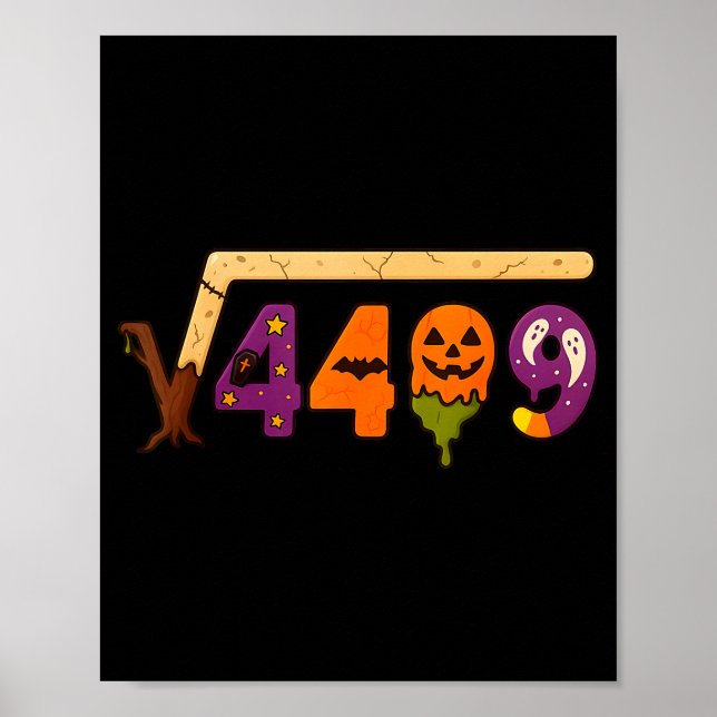 Funny 67 Meme Math Teacher 6 7 Halloween Square Ro Poster (Framsidan)