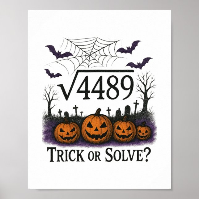Funny 67 Meme Math Teacher 6 7 Halloween Square Ro Poster (Framsidan)