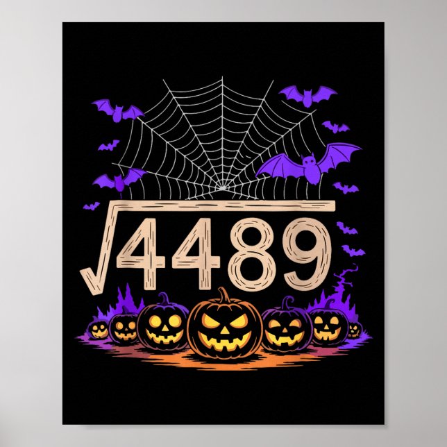 Funny 67 Meme Math Teacher 6 7 Halloween Square Ro Poster (Framsidan)