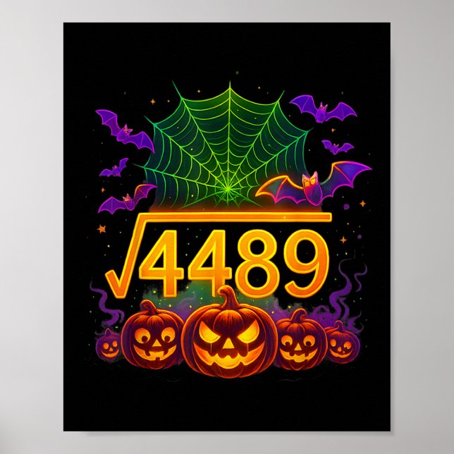 Funny 67 Meme Math Teacher 6 7 Halloween Square Ro Poster (Framsidan)