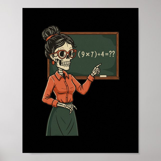 Funny 67 Meme Pemdas Elementary Math Teacher Brain Poster (Framsidan)
