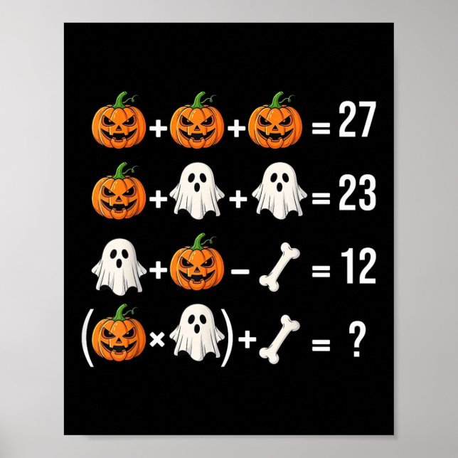 Funny 67 Meme Pumpkin Ghost Math Teacher Costume  Poster (Framsidan)