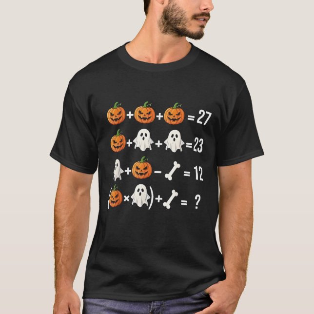 Funny 67 Meme Pumpkin Ghost Math Teacher Costume T Shirt (Framsida)