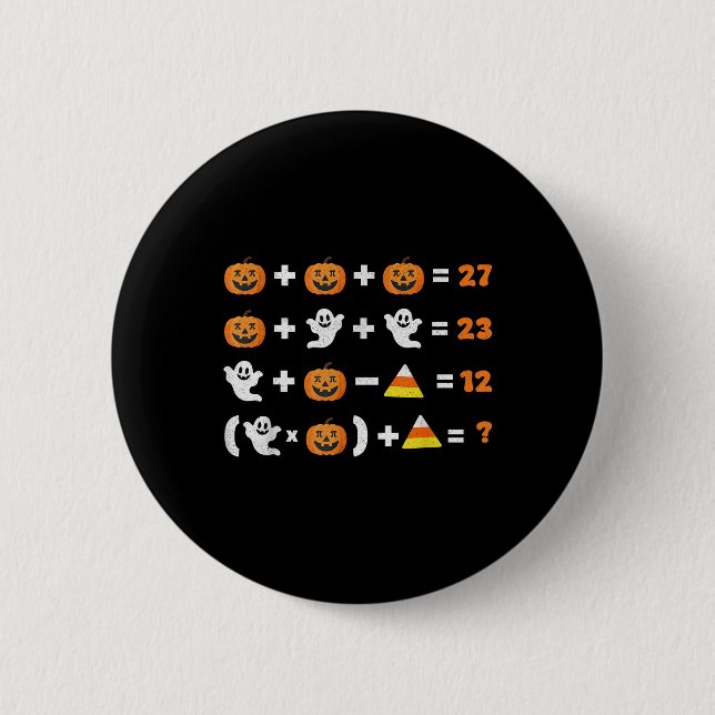 Funny 67 Meme Pumpkin Ghost Math Teacher Halloween Knapp (Framsida)