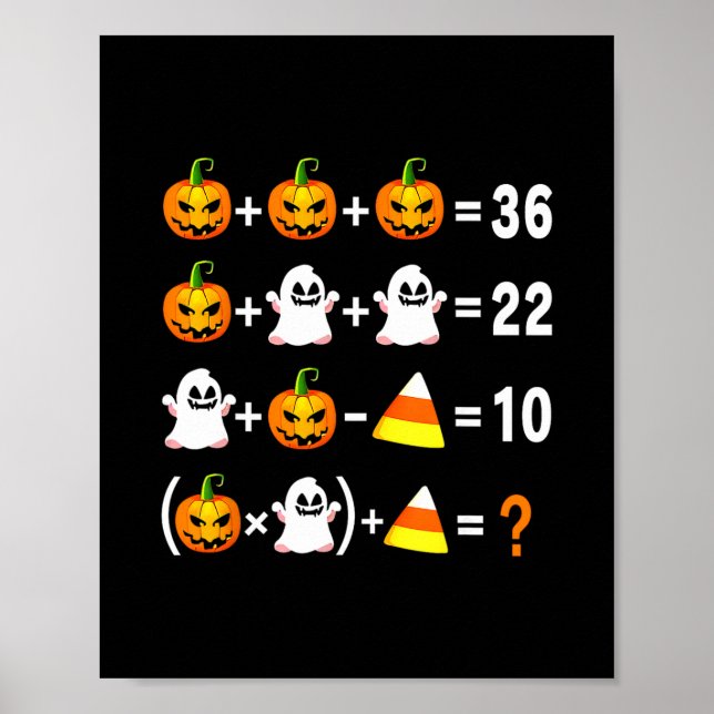 Funny 67 Meme Pumpkin Ghost Math Teacher Halloween Poster (Framsidan)