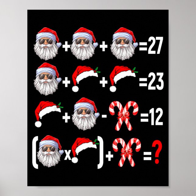 Funny 67 Meme Santa Christmas Tree Math Teacher Xm Poster (Framsidan)