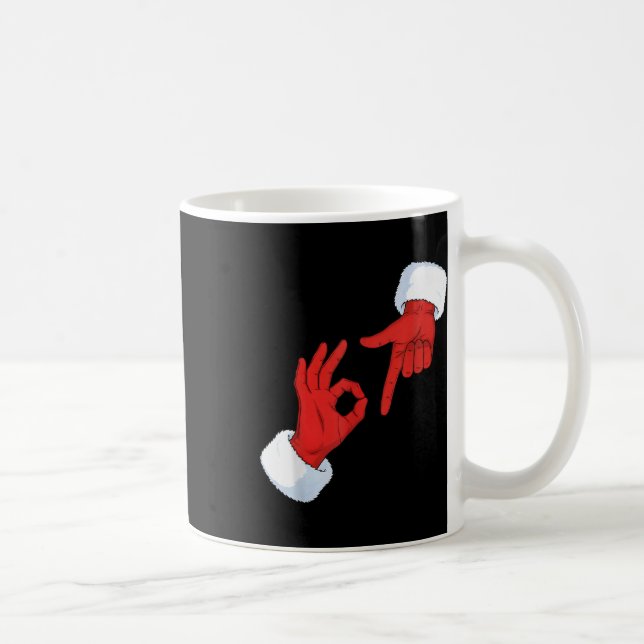 Funny 67 Meme Santa Hands Gesture Six Seven Slang  Kaffemugg (Höger)