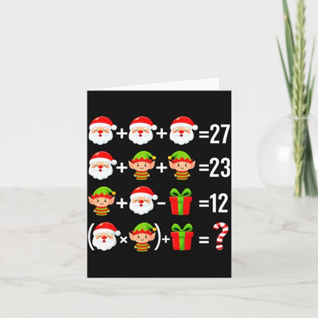 Funny 67 Meme Santa Math Teacher Christmas Six Sev Kort (Framsida)
