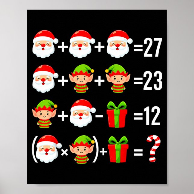 Funny 67 Meme Santa Math Teacher Christmas Six Sev Poster (Framsidan)