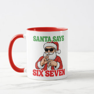  Funny 67 Meme Santa says SIX SEVEN  Christmas Mug Mugg