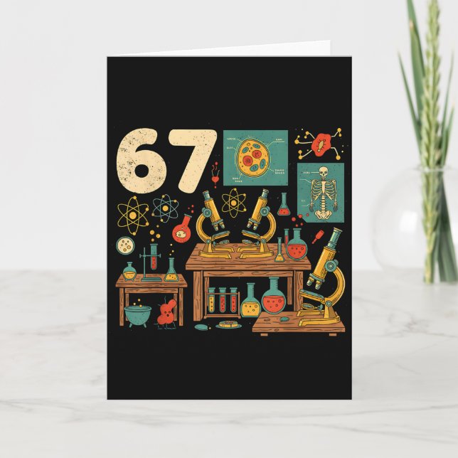 Funny 67 Meme Science Teacher Students Six Seven M Kort (Framsida)