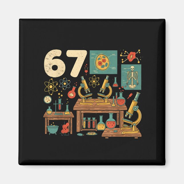 Funny 67 Meme Science Teacher Students Six Seven M Magnet (Framsidan)