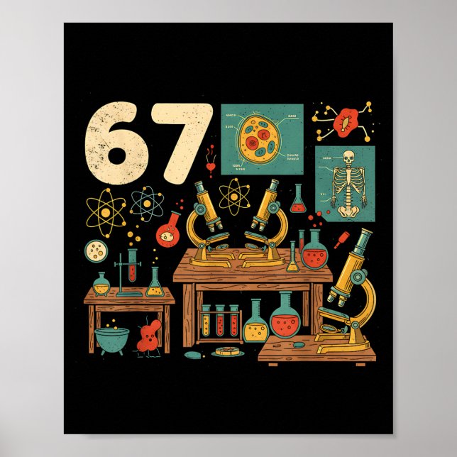 Funny 67 Meme Science Teacher Students Six Seven M Poster (Framsidan)