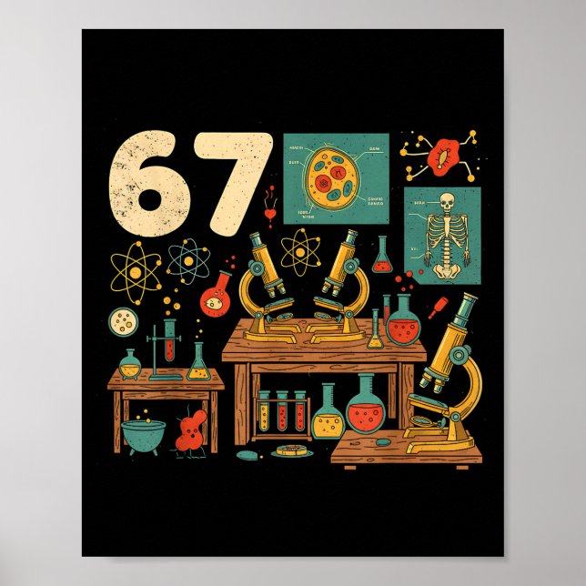 Funny 67 Meme Science Teacher Students Six Seven M Poster (Framsidan)