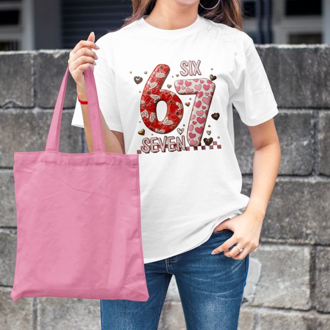 Funny 67 Meme Six Seven Cute Valentine's Day T Shirt (Skapare uppladdad)