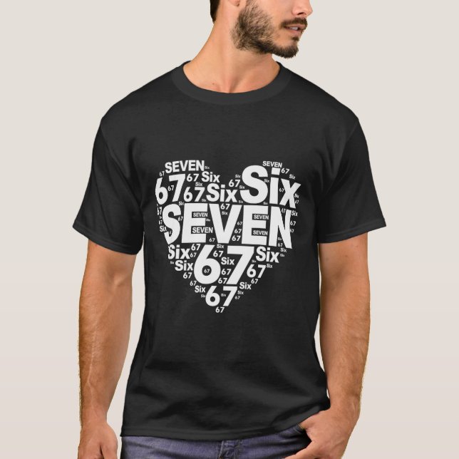 Funny 67 Meme Six Seven Heart Matching Couples Val T Shirt (Framsida)
