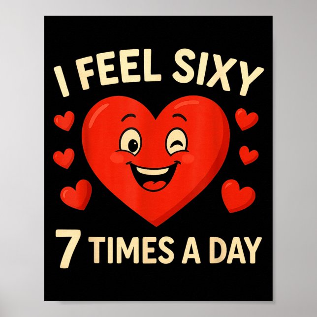 Funny 67 Meme Six Seven Heart Valentine Men Women  Poster (Framsidan)