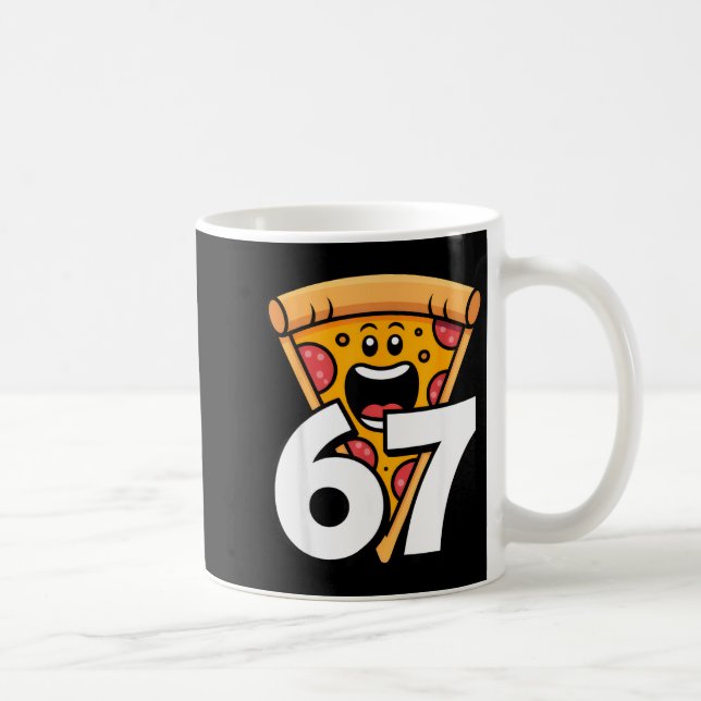 Funny 67 Meme Six Seven Humor Food Zza  Kaffemugg (Höger)