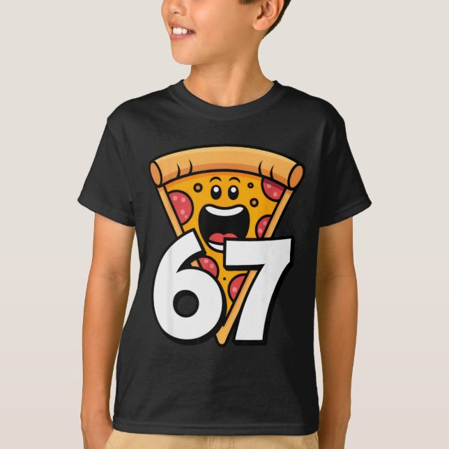 Funny 67 Meme Six Seven Humor Food Zza  T Shirt (Framsida)